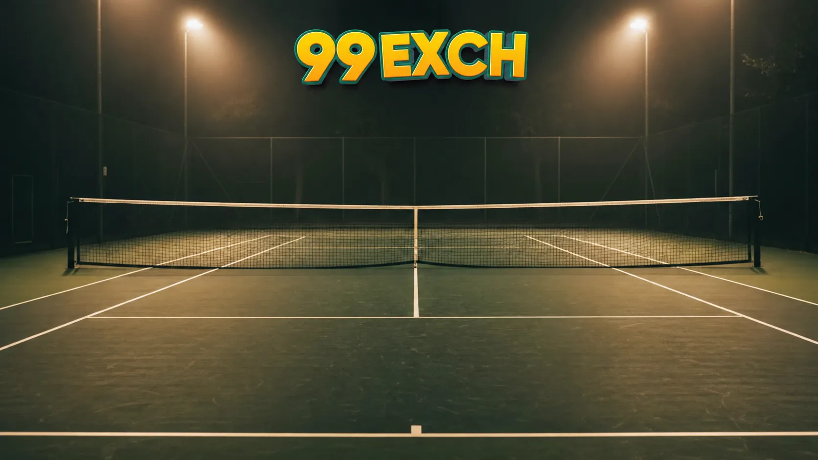 Tennis court with live score and market portal